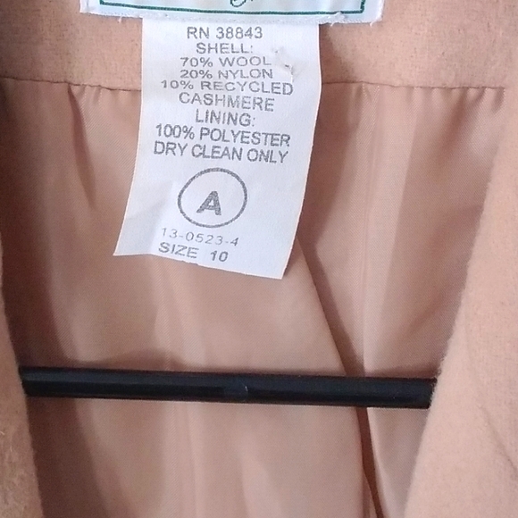 Vintage Stephanie Andrews Camel Wool Cashmere Blazer Jacket womens 10 - Picture 5 of 5
